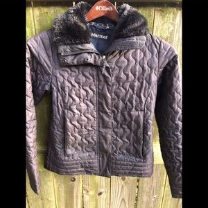 Marmot St. Moritz Quilted Faux Fur Collar Jacket